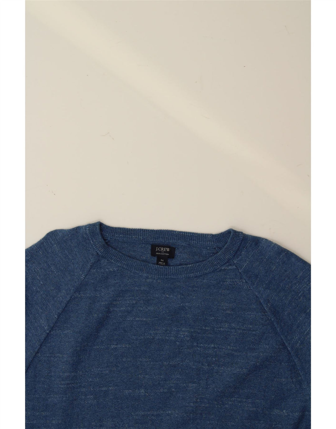 J. CREW Mens Crew Neck Jumper Sweater Medium Blue Cotton Vintage J. Crew and Second-Hand J. Crew from Messina Hembry 