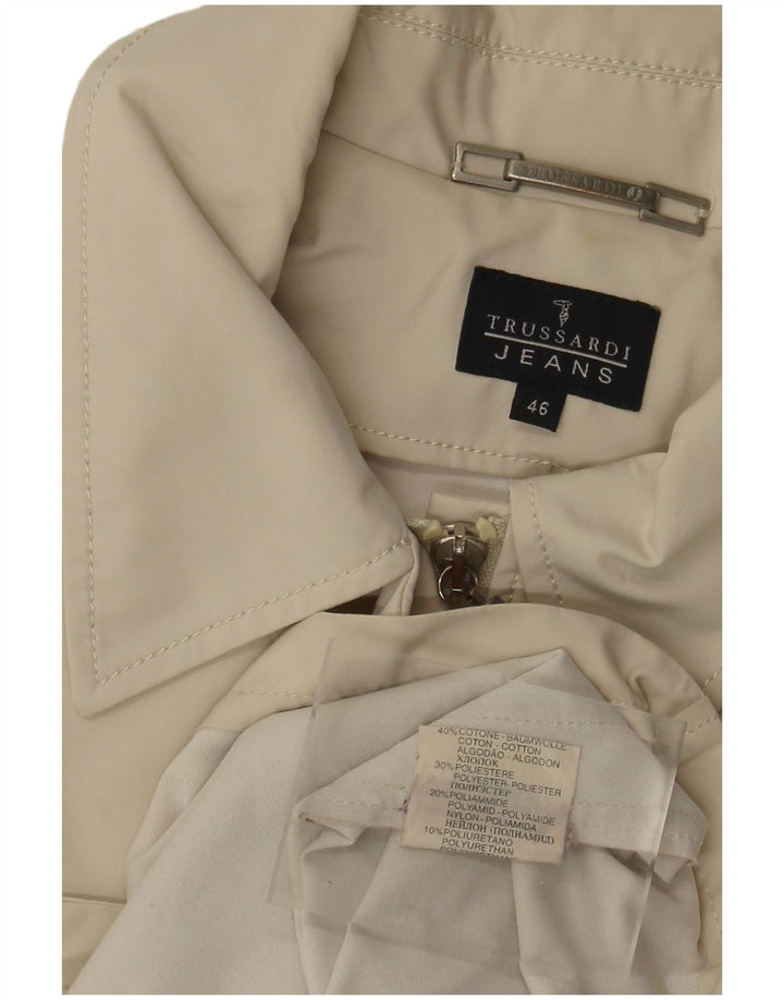 Jaqueta bomber feminina Trussardi Jeans IT 46 grande algodão bege