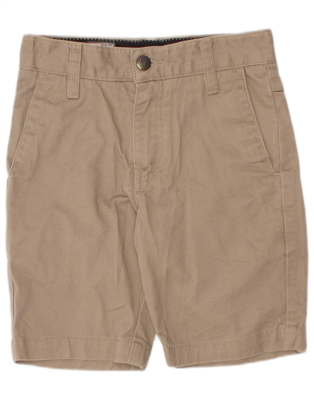 Volcom Boys Chino Shorts 7-8 anos W22 algodão bege