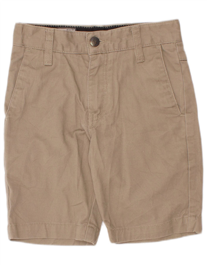 Volcom Boys Chino Shorts 7-8 anos W22 algodão bege