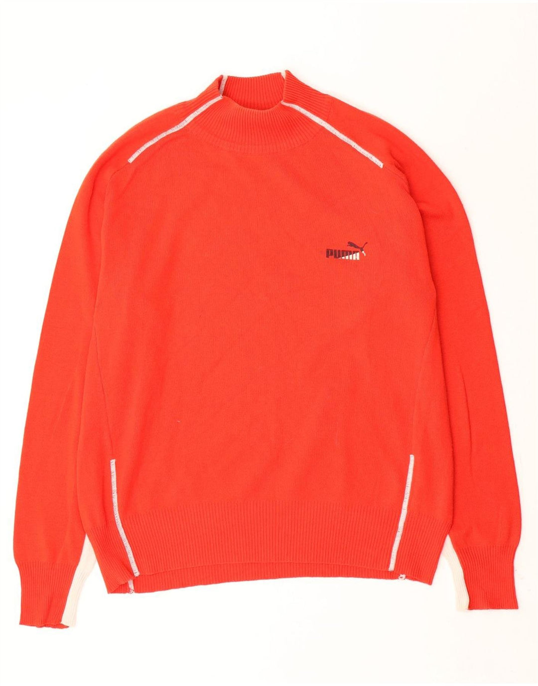 Suéter masculino Puma com gola tartaruga grande bloco colorido vermelho