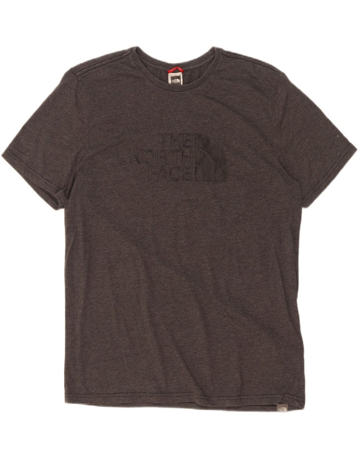 Camiseta gráfica masculina The North Face, grande poliéster manchado cinza