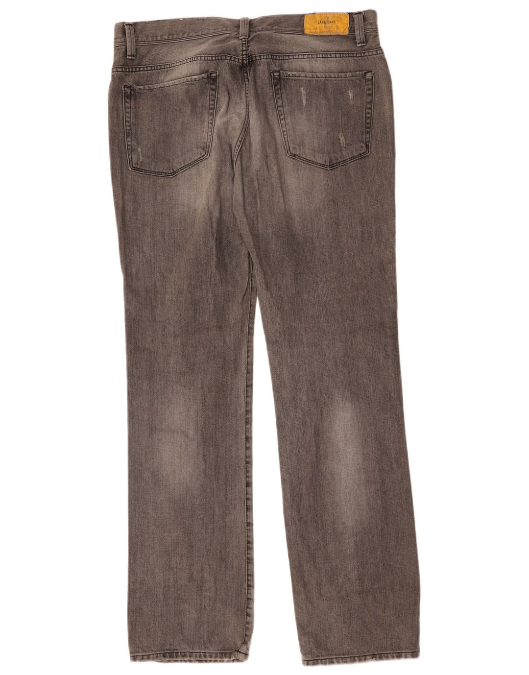 Zara Mens Straight Jeans EU 38 Pequeno W38 L35 Cinza Algodão