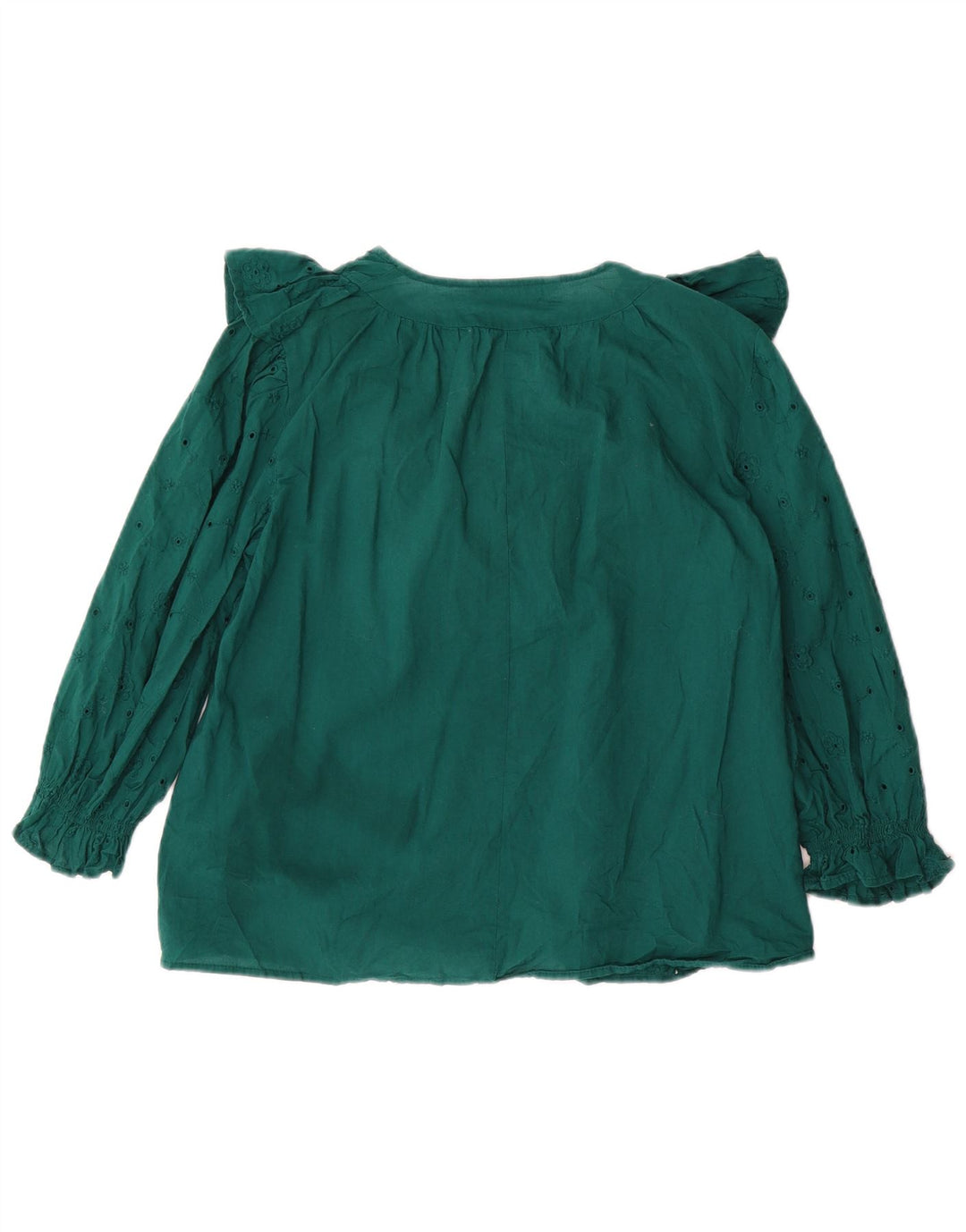 Zara Blusa feminina oversized manga 3/4 Top Reino Unido 10 pequeno floral verde