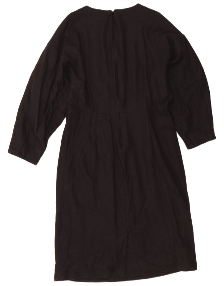 Cos Vestido feminino de manga comprida EU 44 XL lã preta