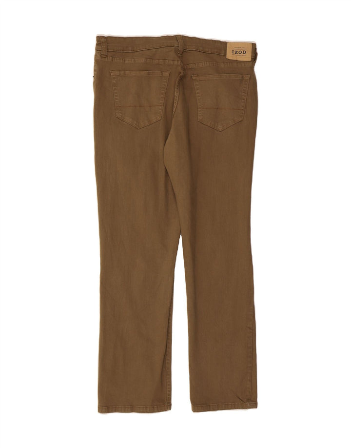 IZOD Mens Relaxed Fit Casual Trousers W38 L34 Brown Cotton Vintage Izod and Second-Hand Izod from Messina Hembry 