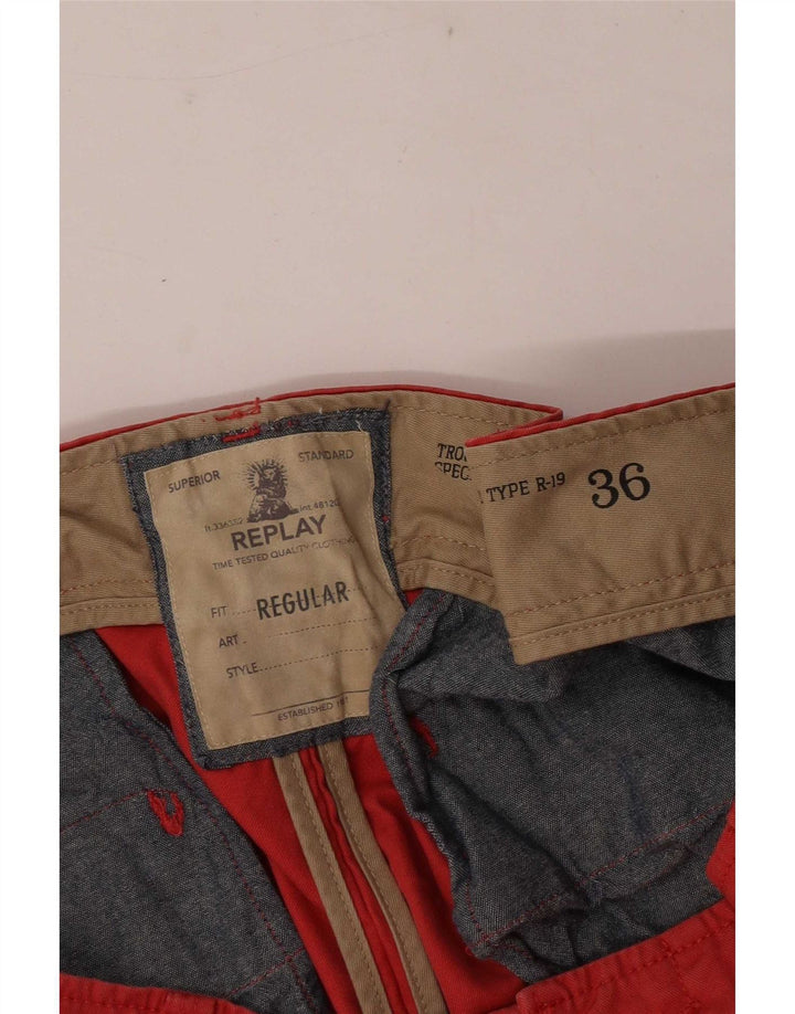 Replay Mens Chino Shorts W36 Grande Vermelho