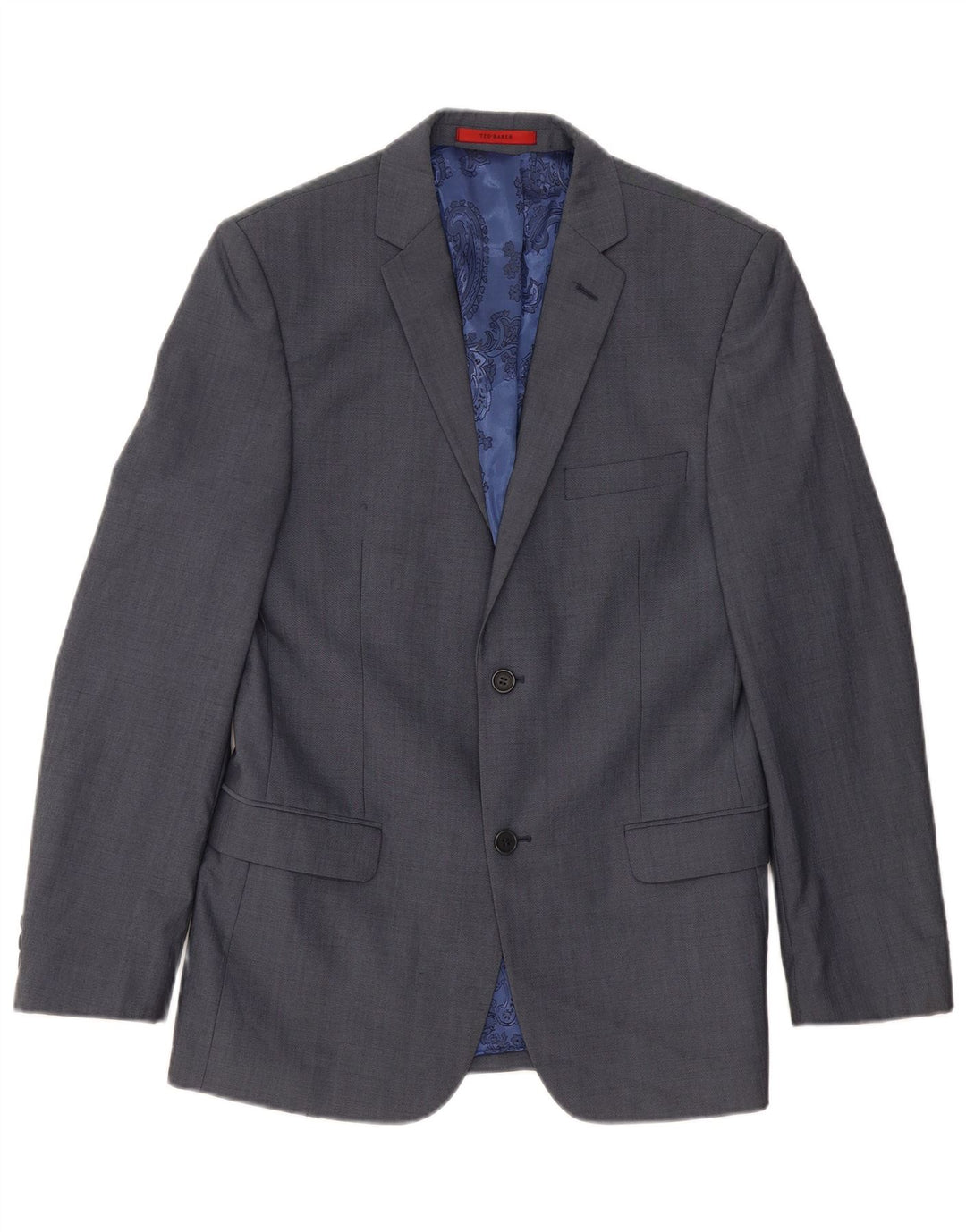 Jaqueta blazer masculina de 2 botões Ted Baker Reino Unido 38 azul médio