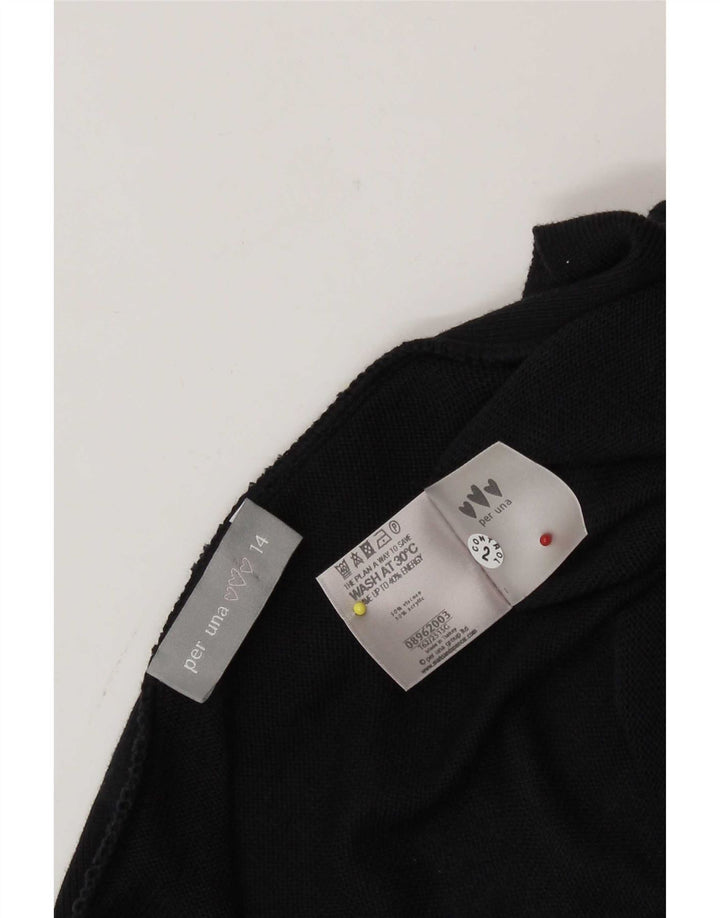 Suéter cardigã assimétrico feminino Marks & Spencer Reino Unido 14 grande preto