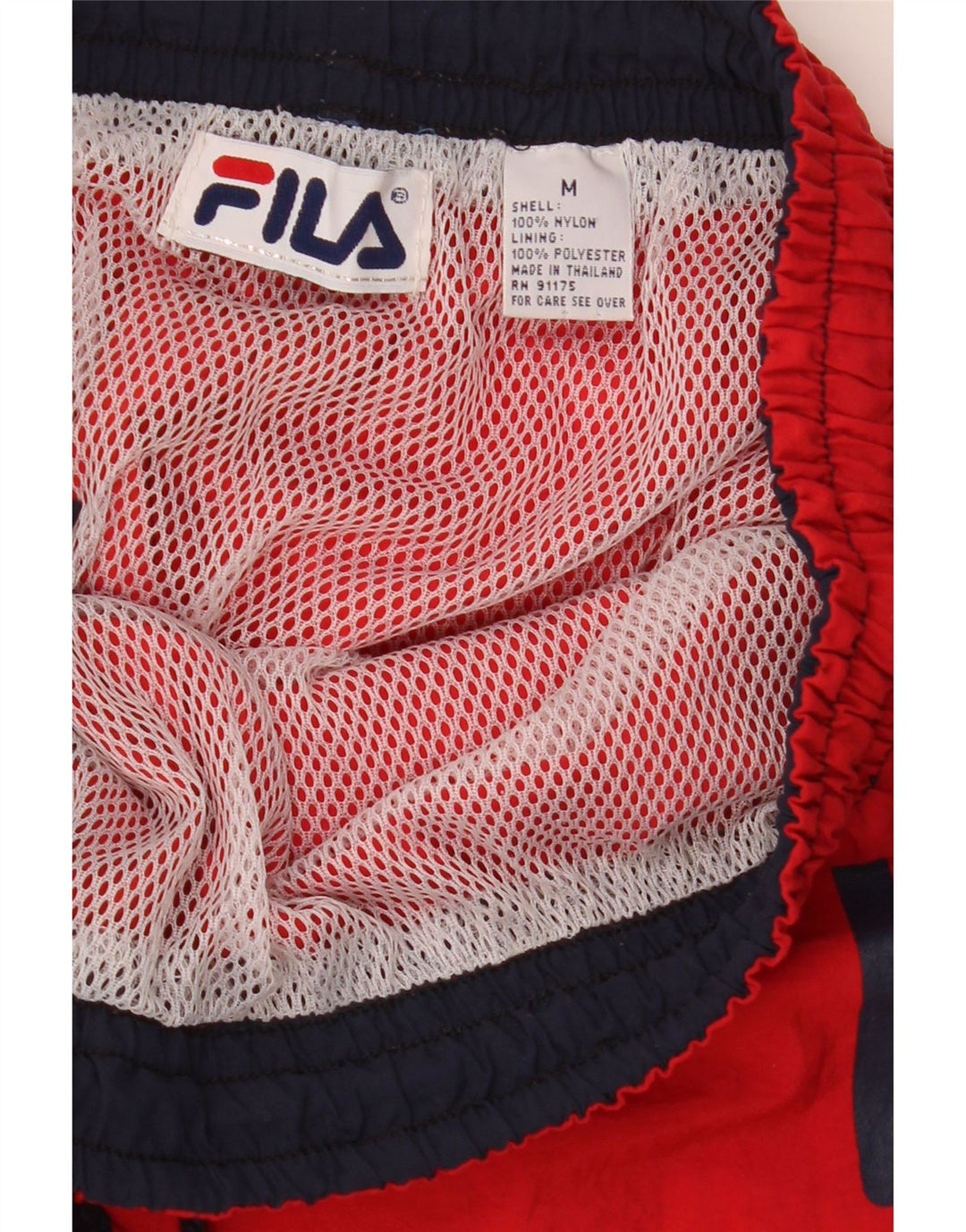 Fila Mens Graphic Sport Shorts Médio Vermelho Nylon