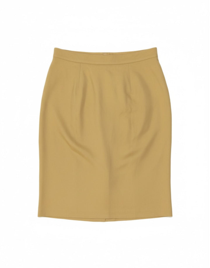 Saia lápis feminina MAX MARA W32 grande seda amarela