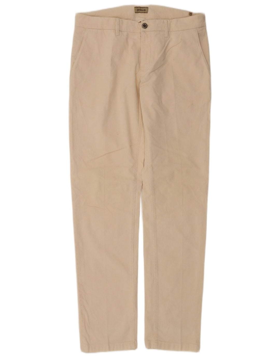 Calça masculina slim de veludo SIVIGLIA W34 L33 algodão branco