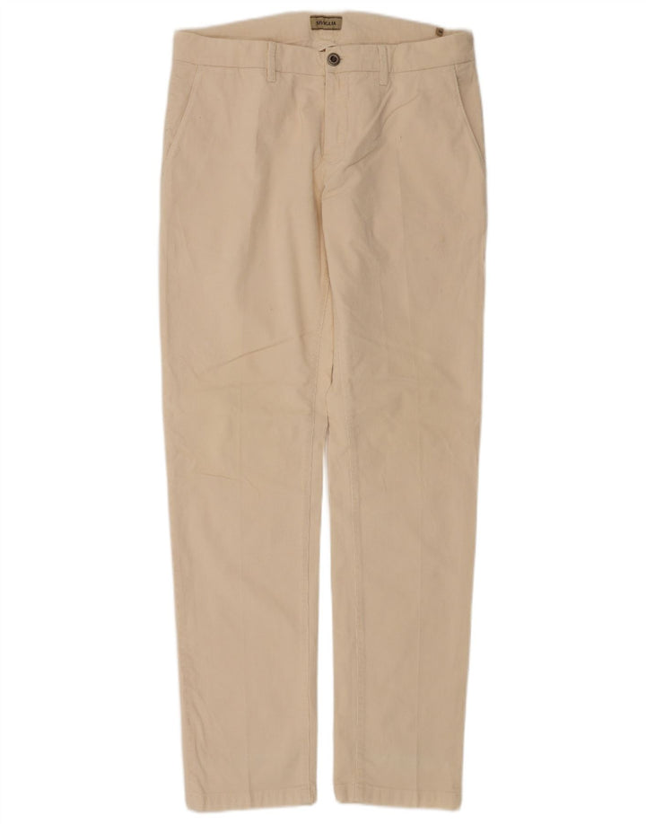 Calça masculina slim de veludo SIVIGLIA W34 L33 algodão branco