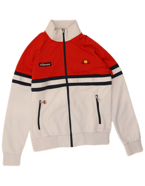 Ellesse Mens Treino Top Jacket Pequeno Poliéster Colorblock Branco