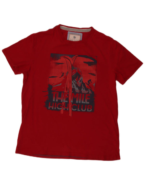 Camiseta gráfica masculina Fat Face Top XL algodão vermelho