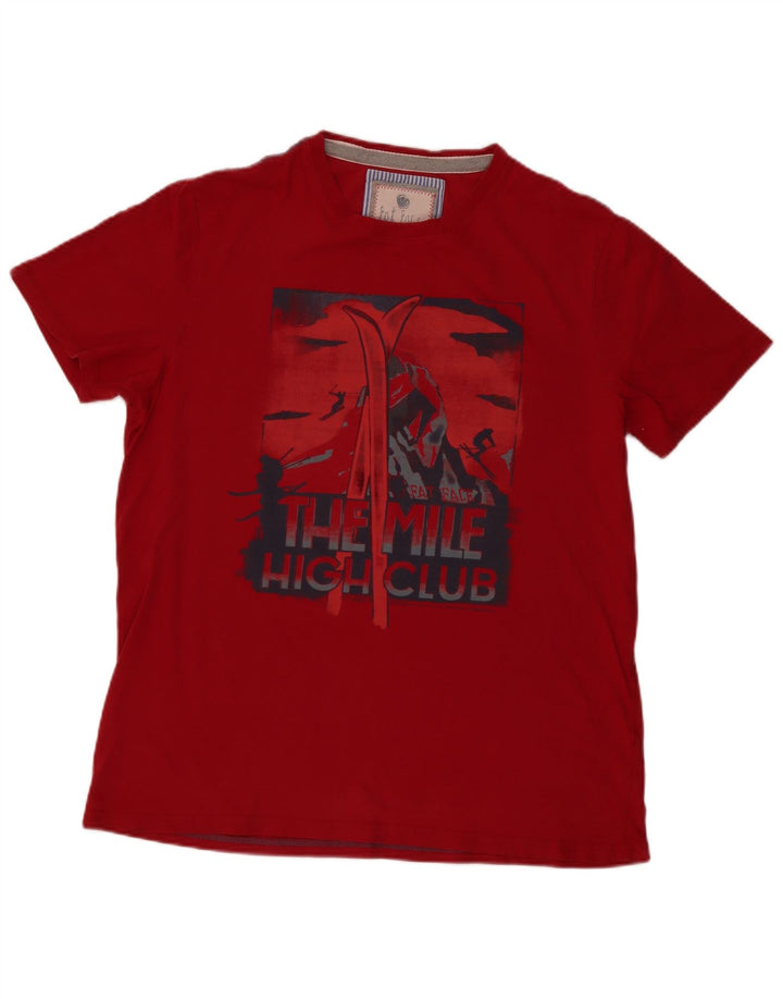 Camiseta gráfica masculina Fat Face Top XL algodão vermelho