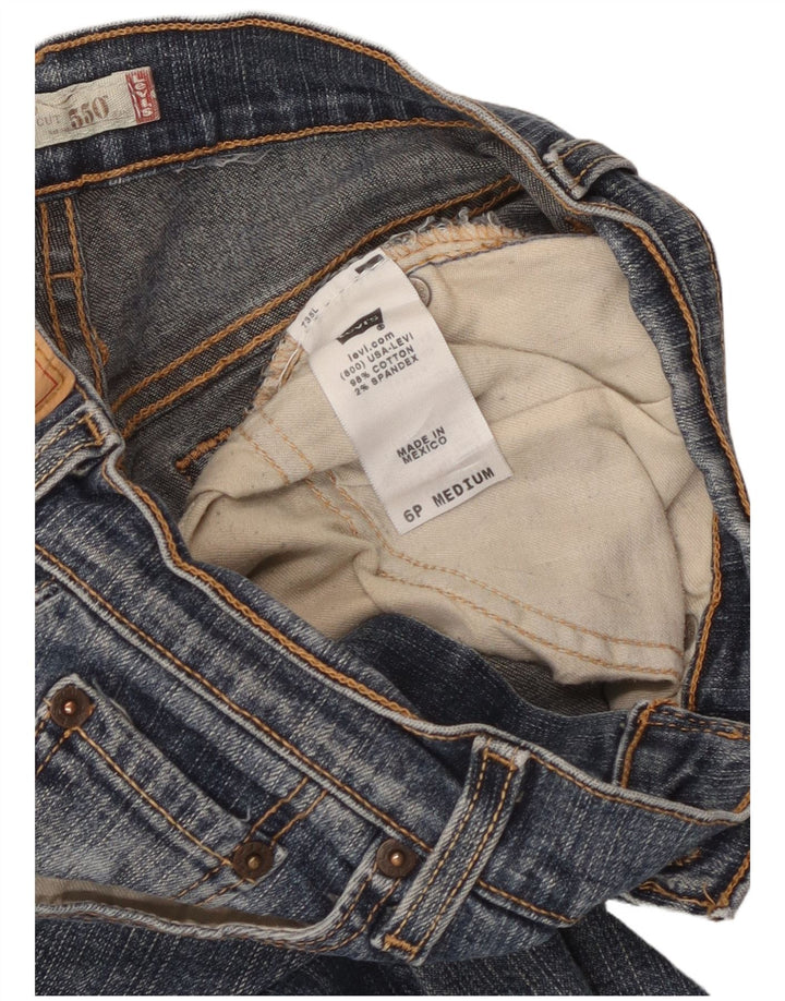 Calça jeans feminina Levi's 550 Bootcut US 6 médio W26 L26 azul algodão