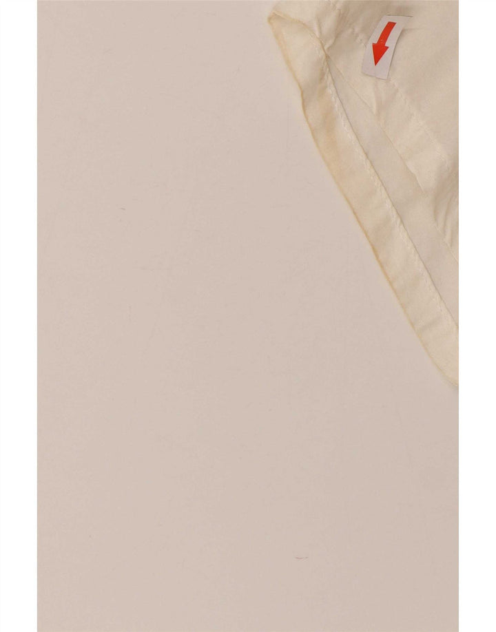 Blusa feminina de manga curta com padrão abstrato ACCORDO Reino Unido 16 grande branca