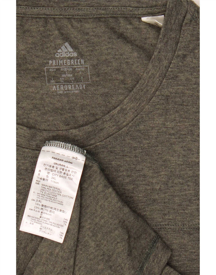 Adidas Mens Aeroready Camiseta Top Grande Cinza Poliéster