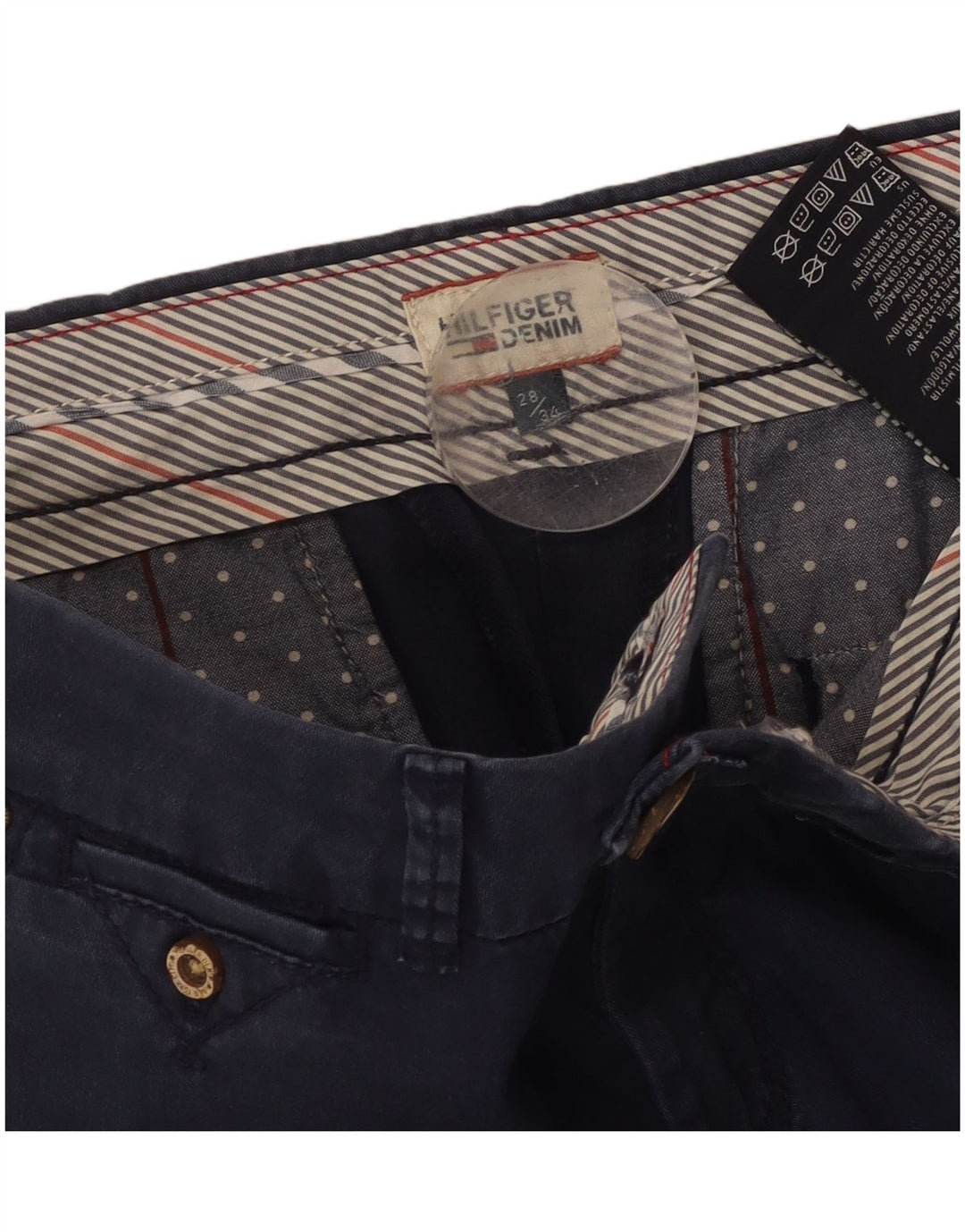 Calça feminina TOMMY HILFIGER W28 L34 azul marinho algodão