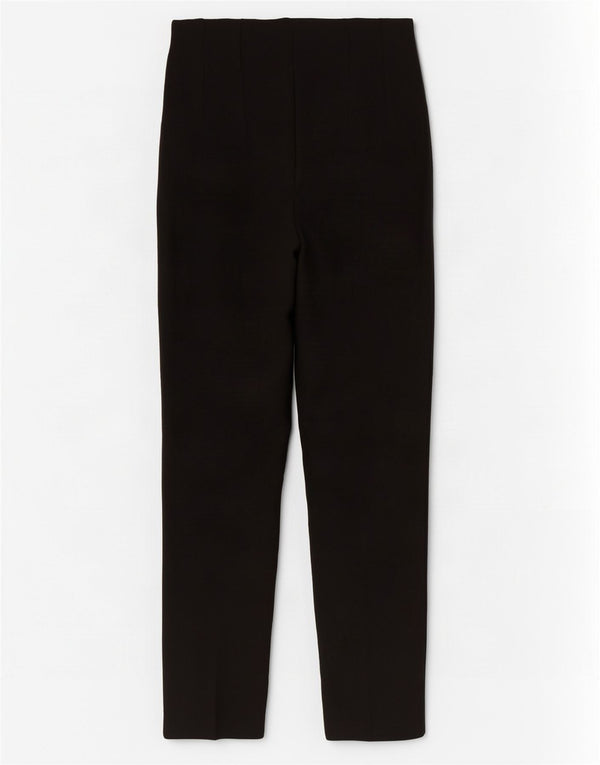 Calça feminina Zara cintura alta cônica cortada XS W24 L25 poliéster preto
