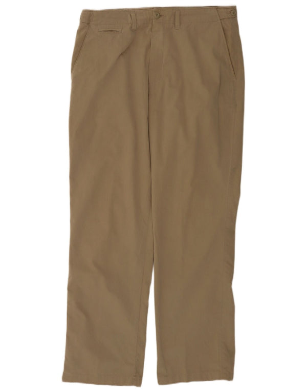 Calça casual reta masculina Marks & Spencer Blue Harbor W34 L31 bege