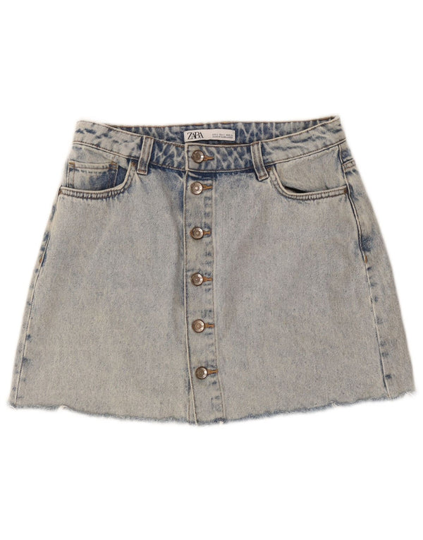 Saia jeans feminina Zara pequena W26 algodão azul