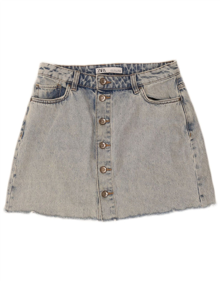 Saia jeans feminina Zara pequena W26 algodão azul