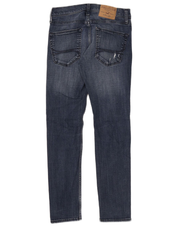 Hollister feminino super skinny jeans desgastado W28 L30 algodão azul