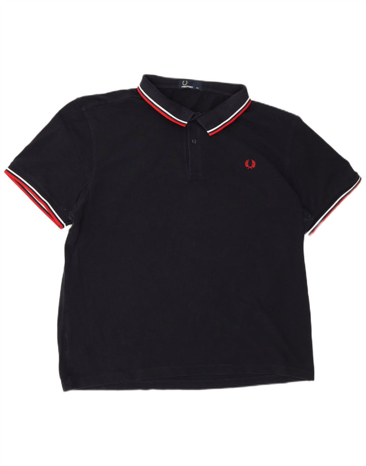 Camisa polo masculina Fred Perry 2XL algodão azul marinho