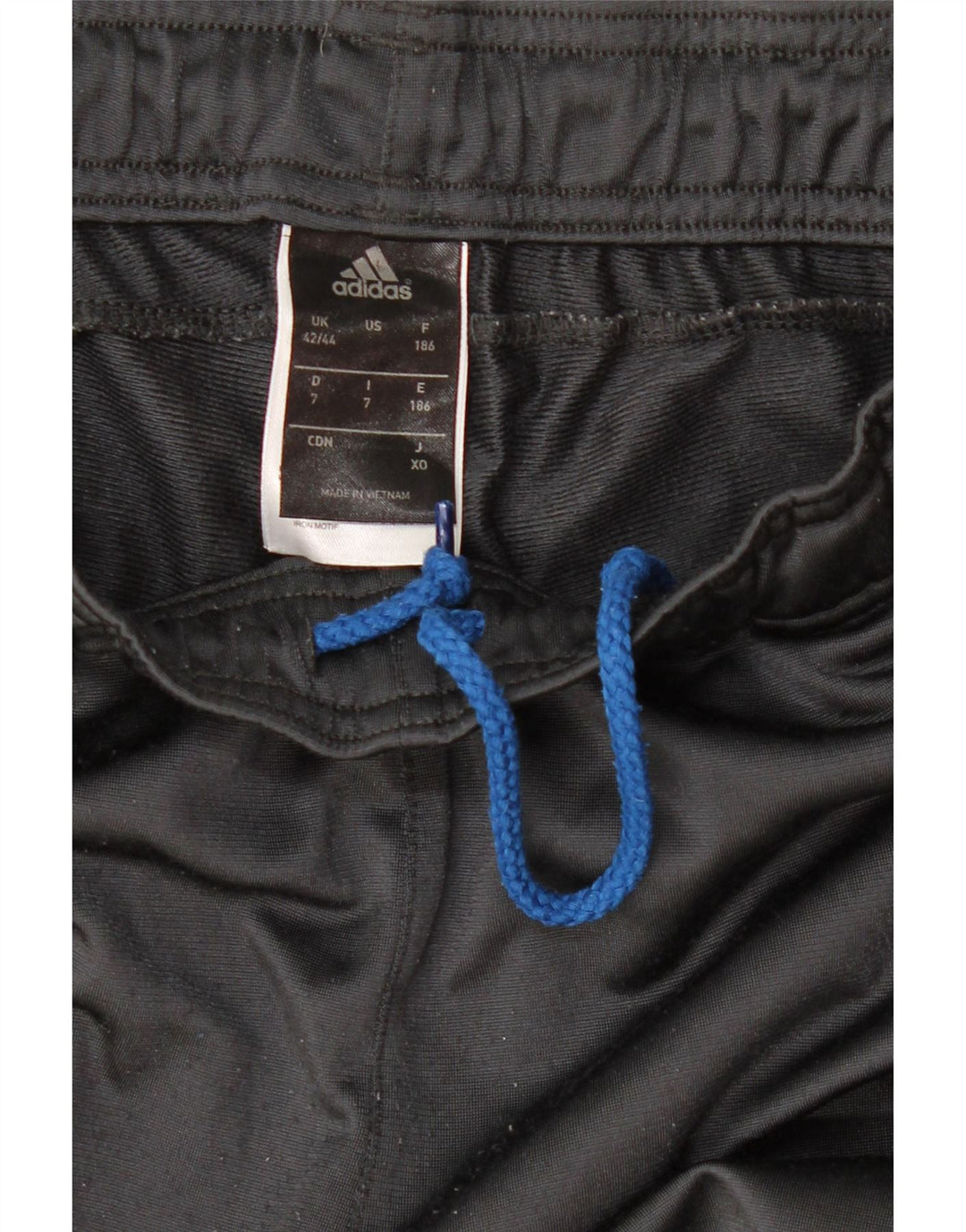 Calças de treino masculinas Adidas UK 42/44 poliéster cinza grande