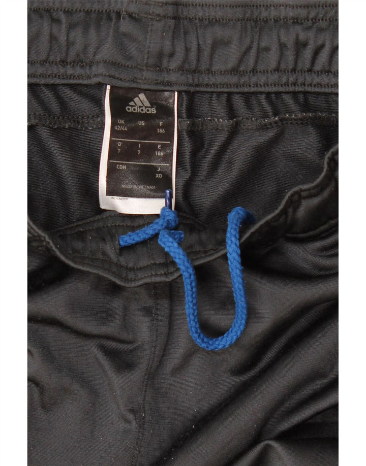 Calças de treino masculinas Adidas UK 42/44 poliéster cinza grande