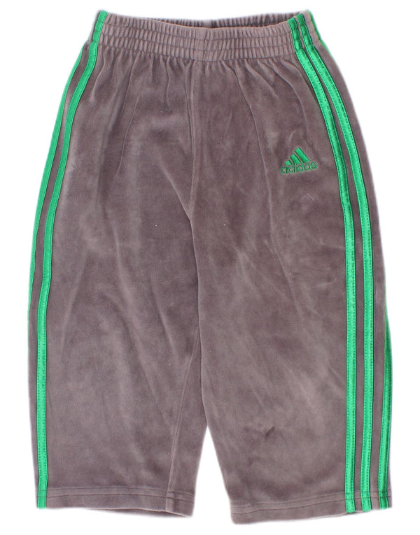 Calças de treino de veludo Adidas para meninos 18-24 meses algodão cinza