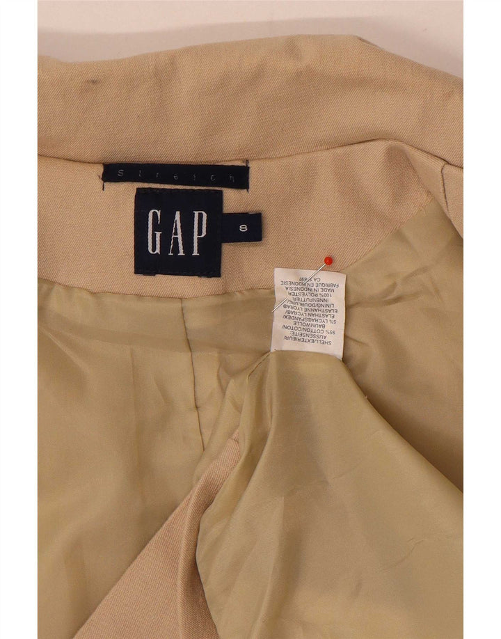 Jaqueta blazer feminina Gap com 5 botões Reino Unido 8 algodão bege pequeno