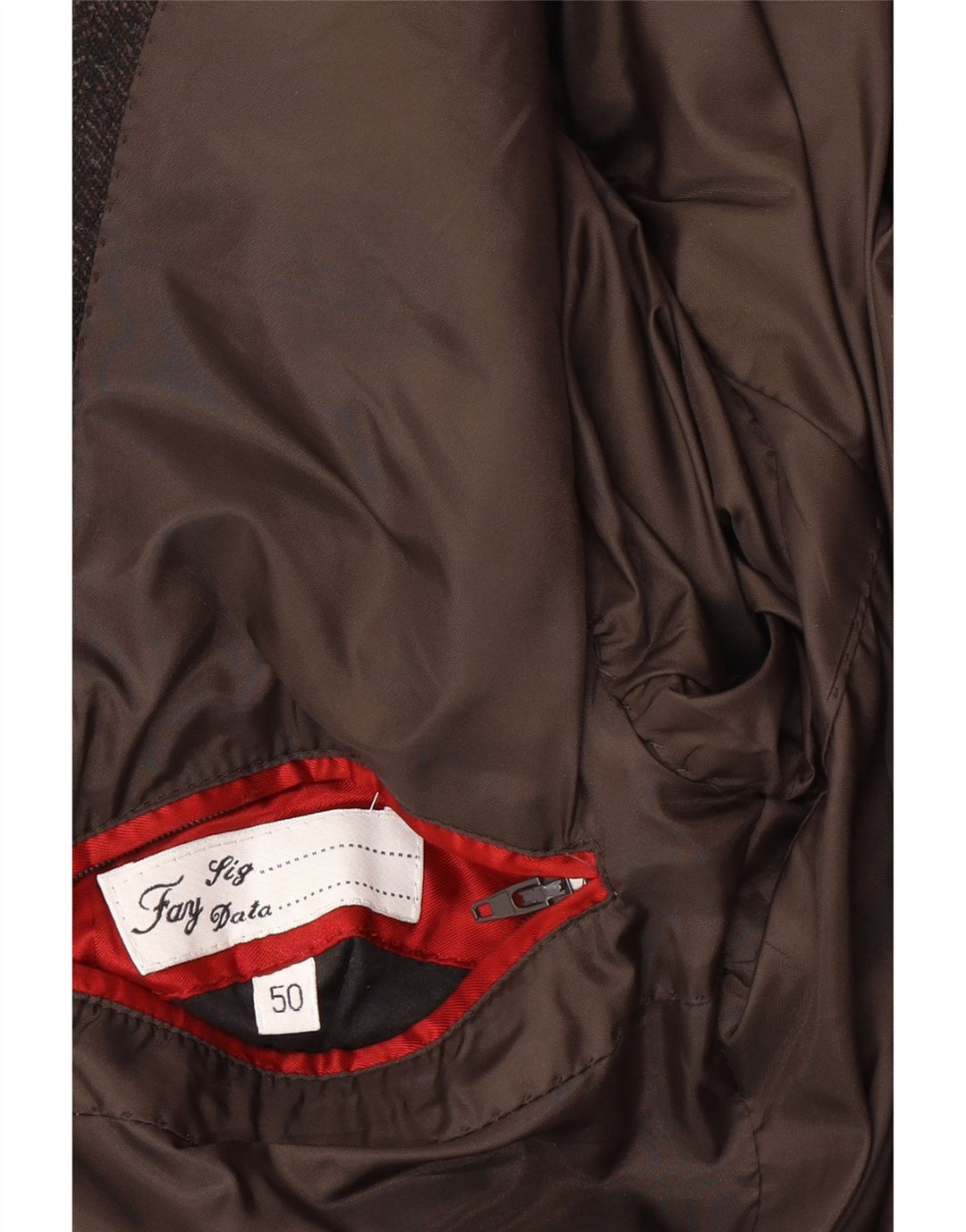 Jaqueta blazer masculina Fay com 3 botões IT 50 grande lã espinha de peixe marrom