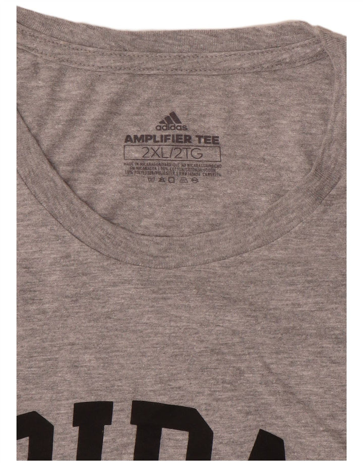 Adidas Camiseta Masculina Gráfica Top 2XL Cinza