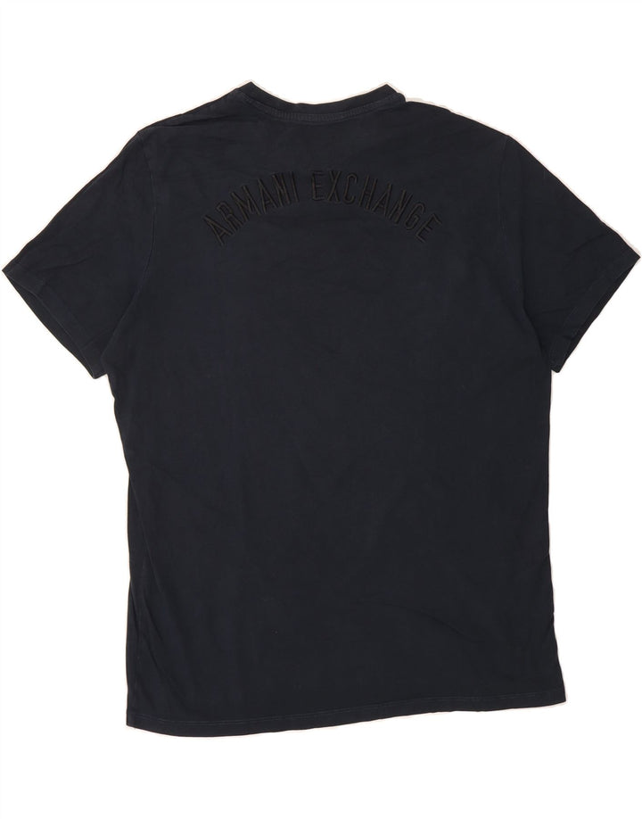 ARMANI EXCHANGE Mens Regular T-Shirt Top XL Navy Blue Vintage Armani Exchange and Second-Hand Armani Exchange from Messina Hembry 
