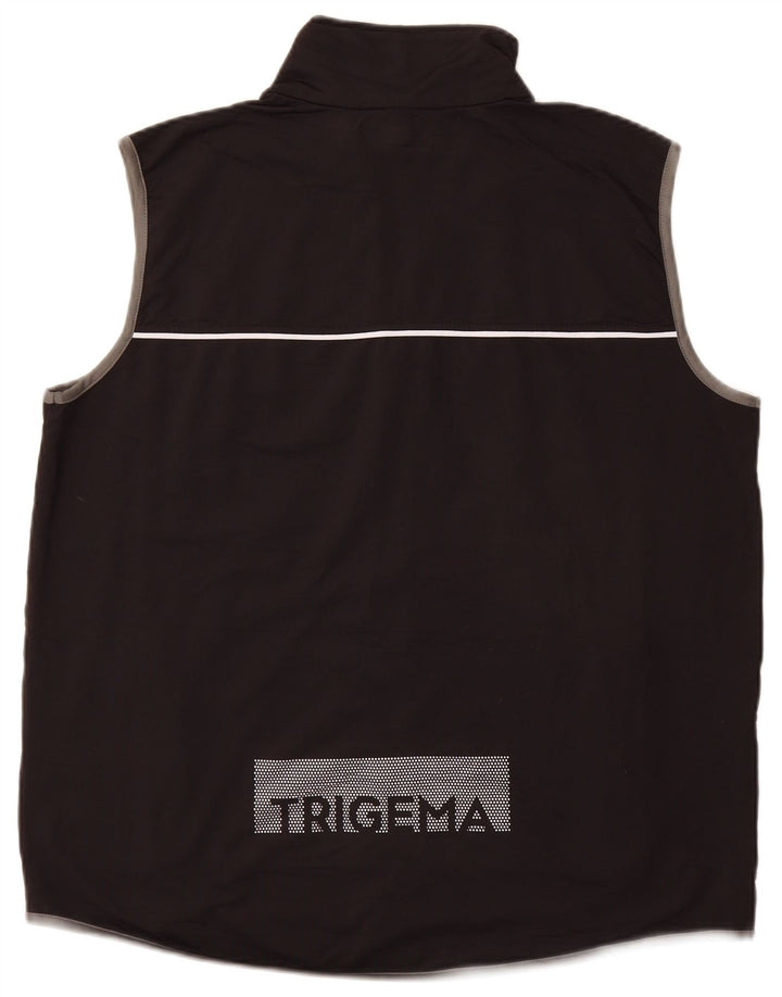 Jaqueta masculina TRIGEMA com estampa gráfica sem mangas, grande poliéster preto