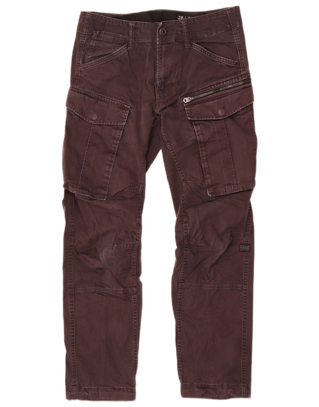 Calça cargo reta masculina G-Star W28 L30 algodão cinza