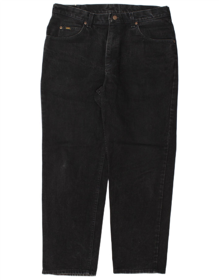 Jeans cônicos masculinos LEE W36 L30 algodão preto