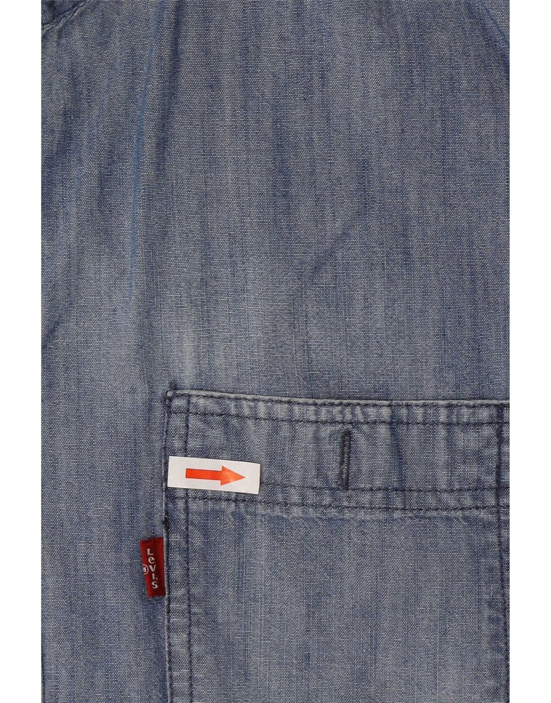 Levi's Camisa jeans masculina grande azul