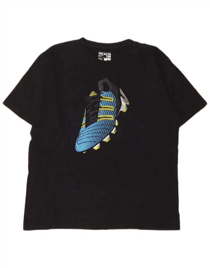 Adidas Mens Graphic T-Shirt Top XL Algodão Preto