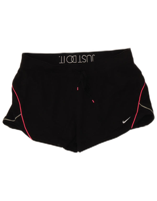 Nike Womens Dri Fit Graphic Sport Shorts Reino Unido 14 Médio Algodão Preto