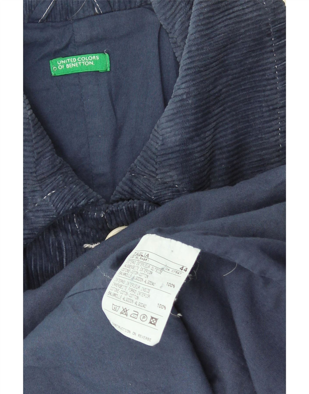 Casaco feminino de veludo Benetton IT 44 algodão azul marinho médio