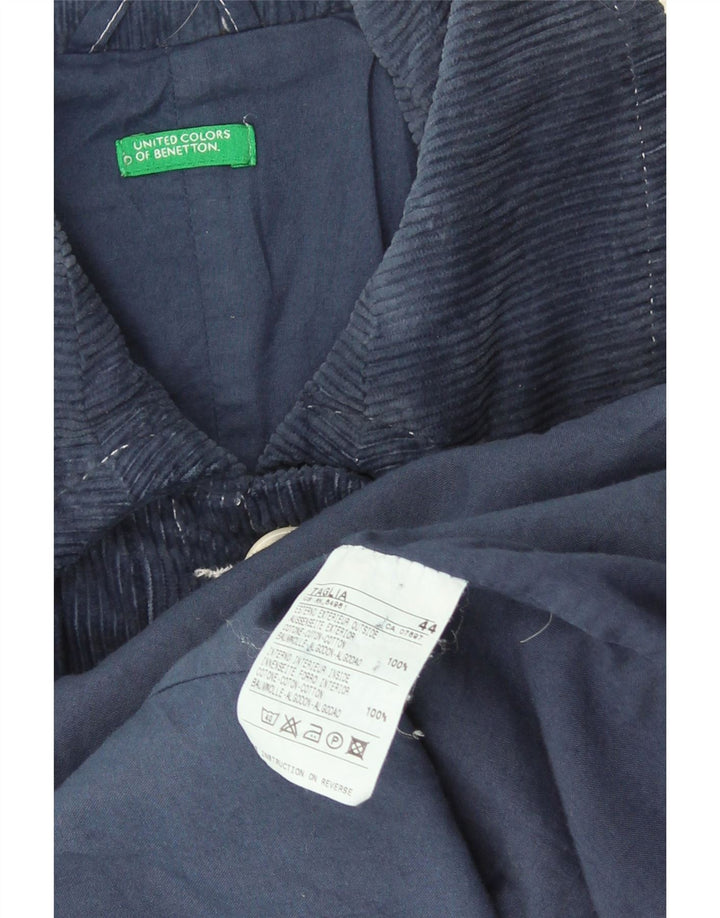 Casaco feminino de veludo Benetton IT 44 algodão azul marinho médio