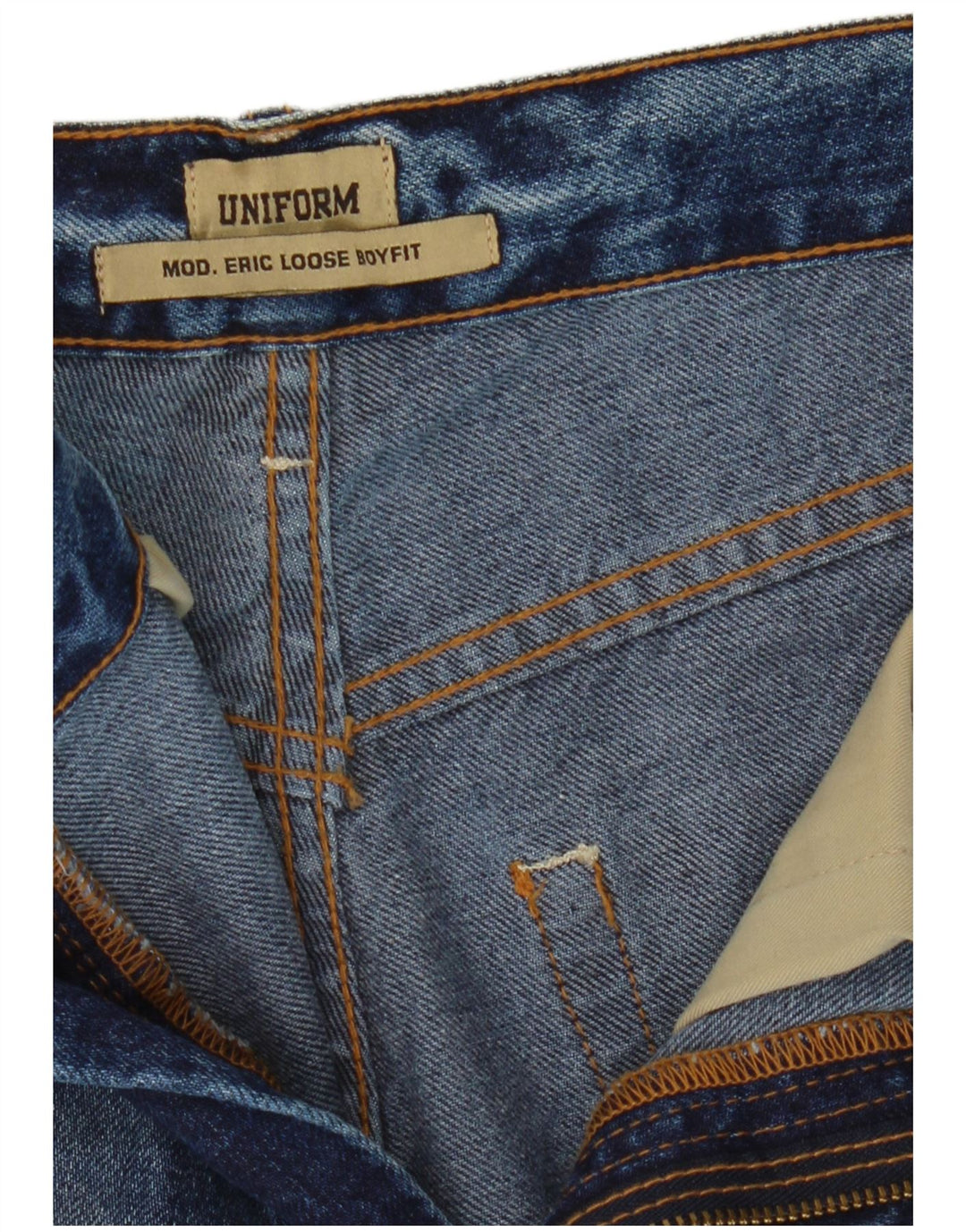 UNIFORM Mens Jeans soltos desgastados W30 L30 Azul