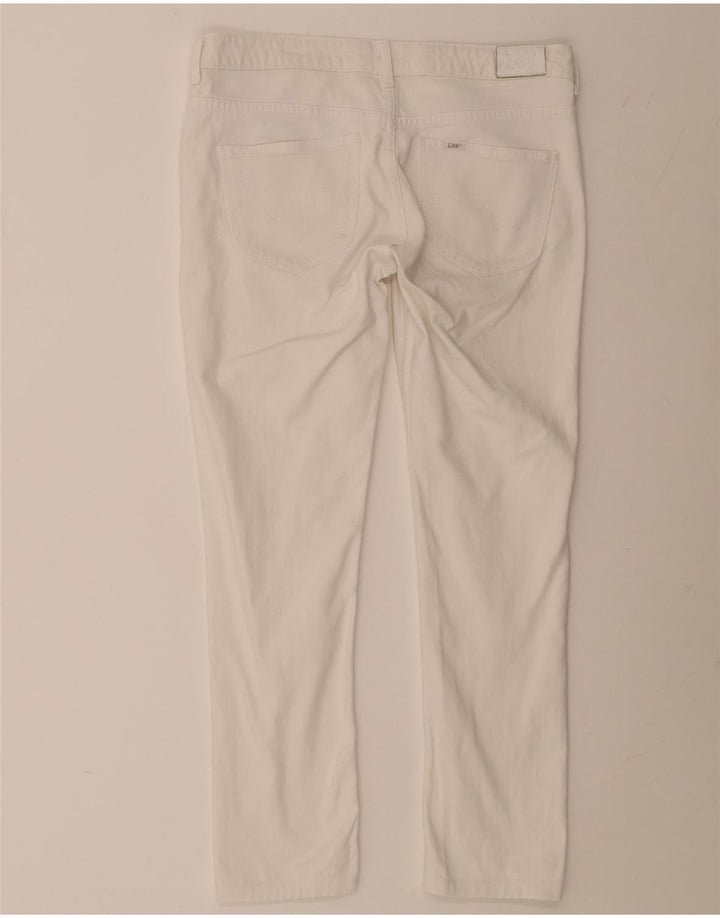Lee Womens Norma Slim Jeans W30 L27 Algodão Branco