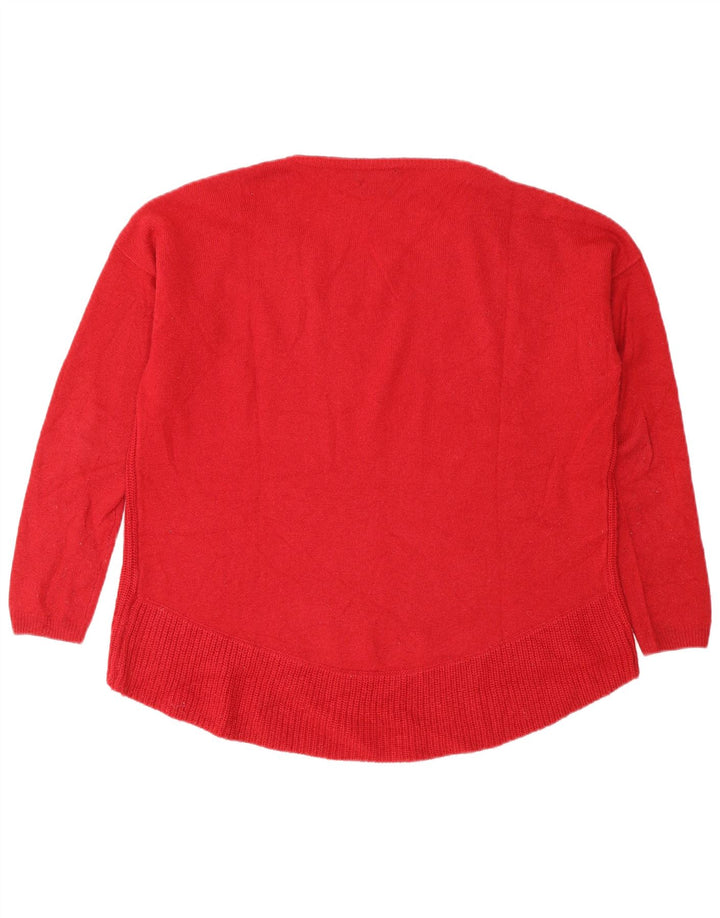 Suéter feminino Massimo Dutti com gola redonda e ajuste solto Reino Unido 14 médio vermelho