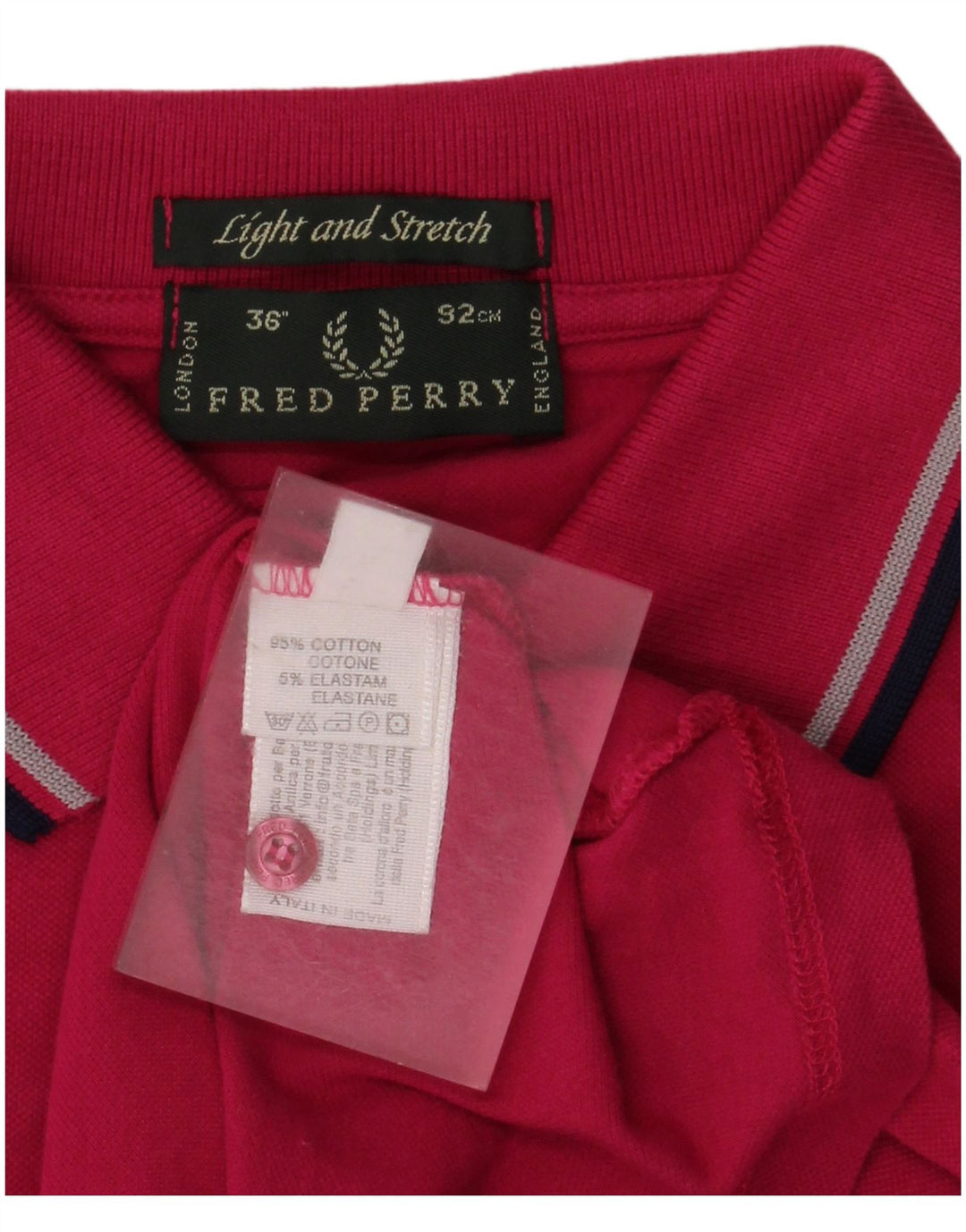 Camisa polo masculina Fred Perry pequena de algodão rosa