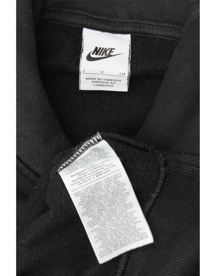 NIKE Womens Oversized Hoodie Jumper UK 10 Pequeno Algodão Preto
